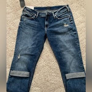 Brand New! Silver Boyfriend Jeans